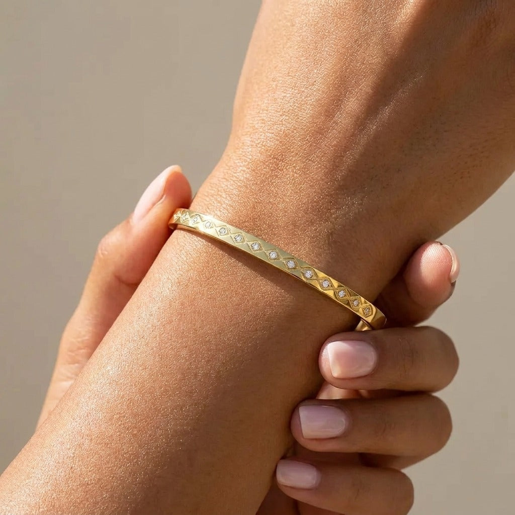 Isabella Pavé Crystal Bangle with Sparkling Zircon Stones