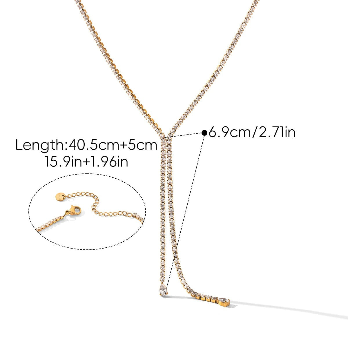 Tennis Lariat Necklace