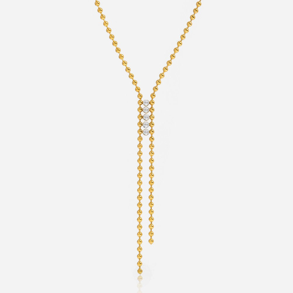 Crystal Bar Lariat Necklace