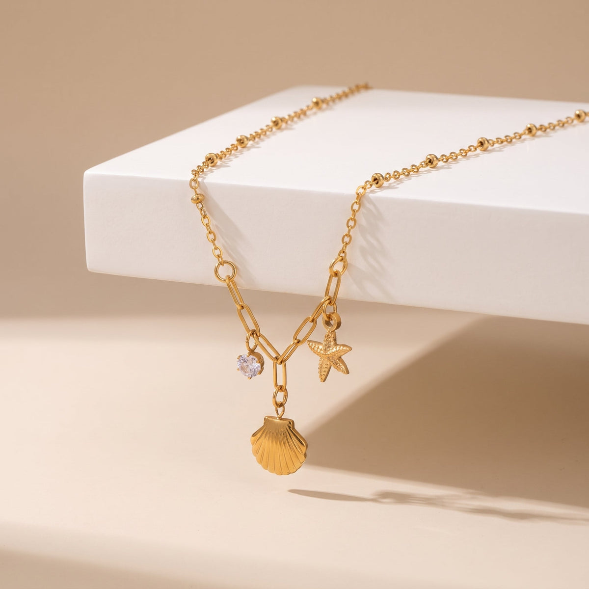 Annette Ocean Charms Gold Necklace