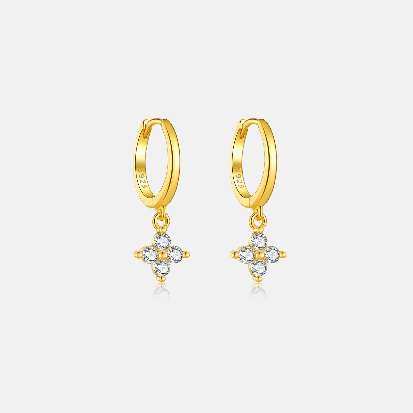 Juliette Clover Crystal Hoops with Sparkling Stones