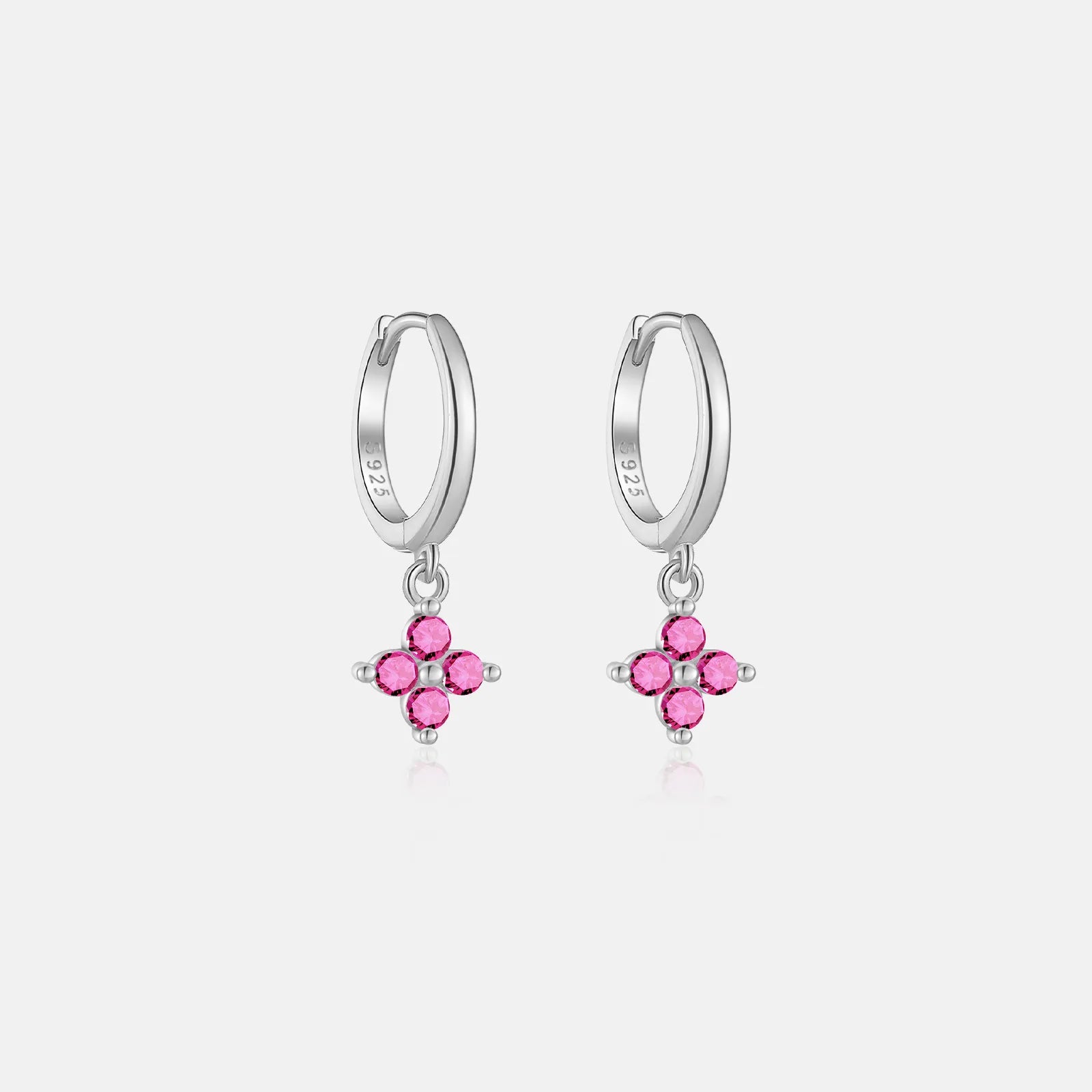 Juliette Clover Crystal Hoops with Sparkling Stones