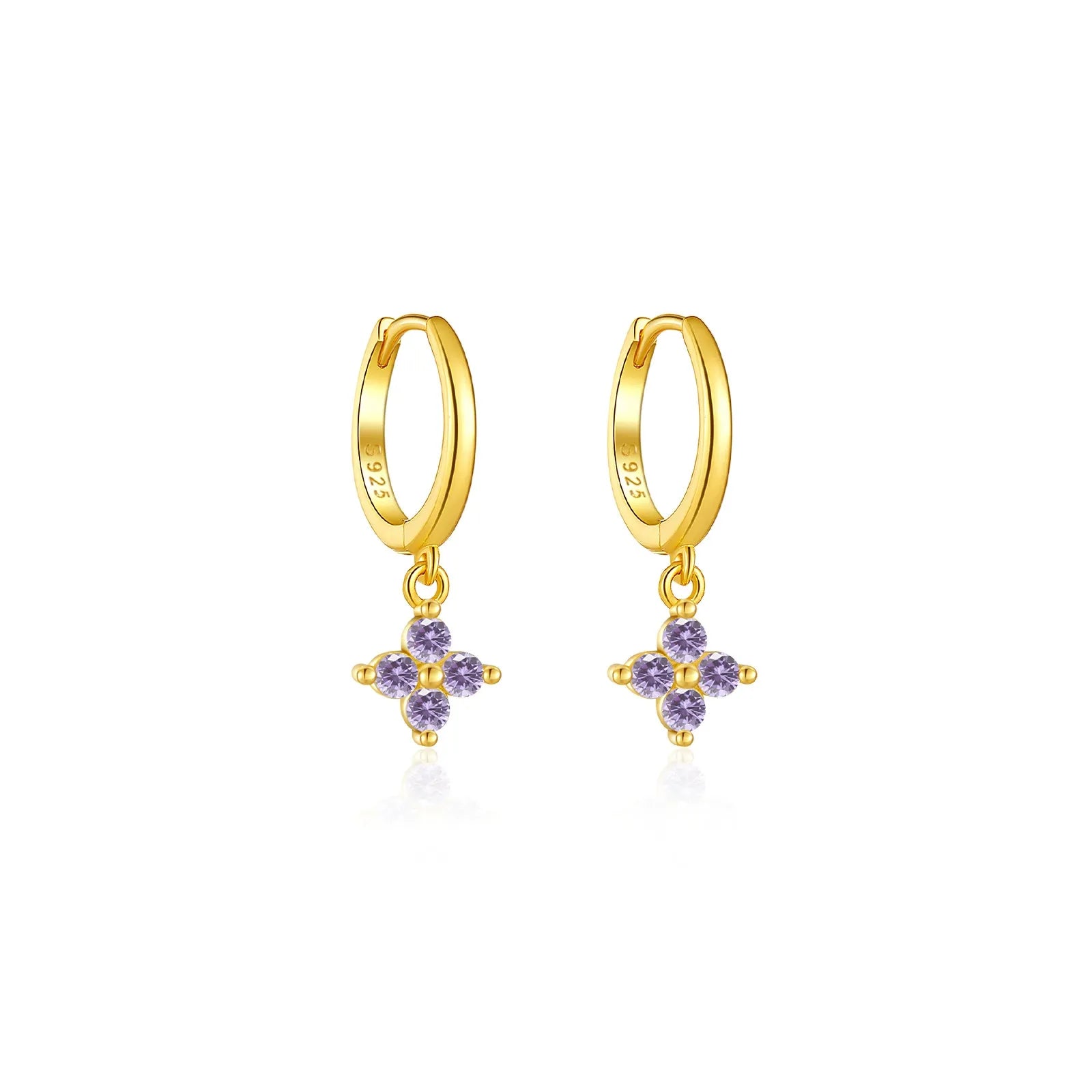 Juliette Clover Crystal Hoops with Sparkling Stones