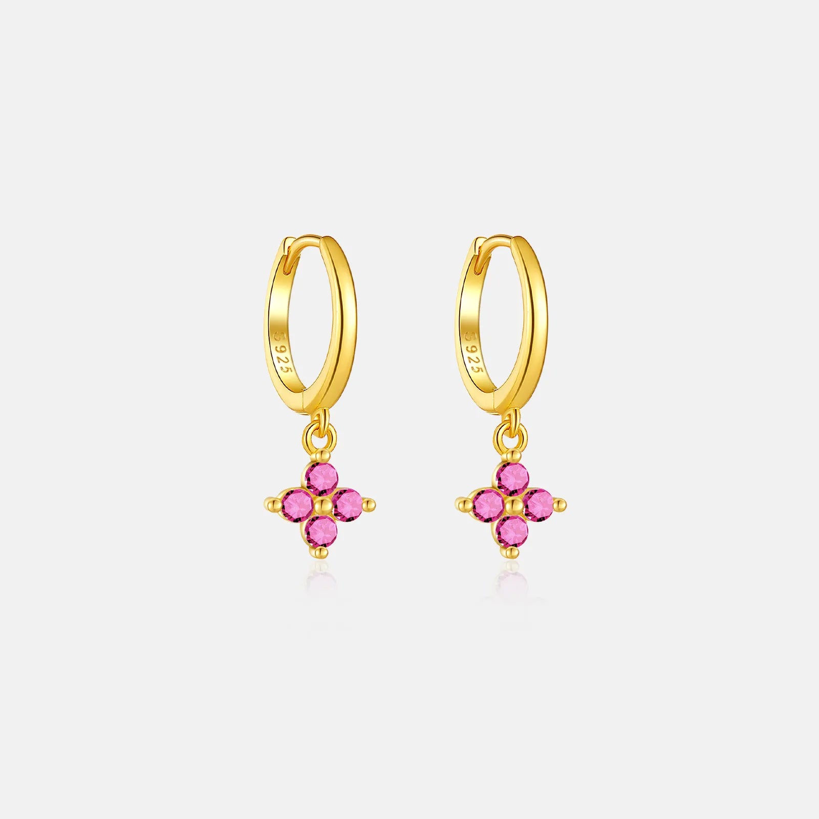 Juliette Clover Crystal Hoops with Sparkling Stones