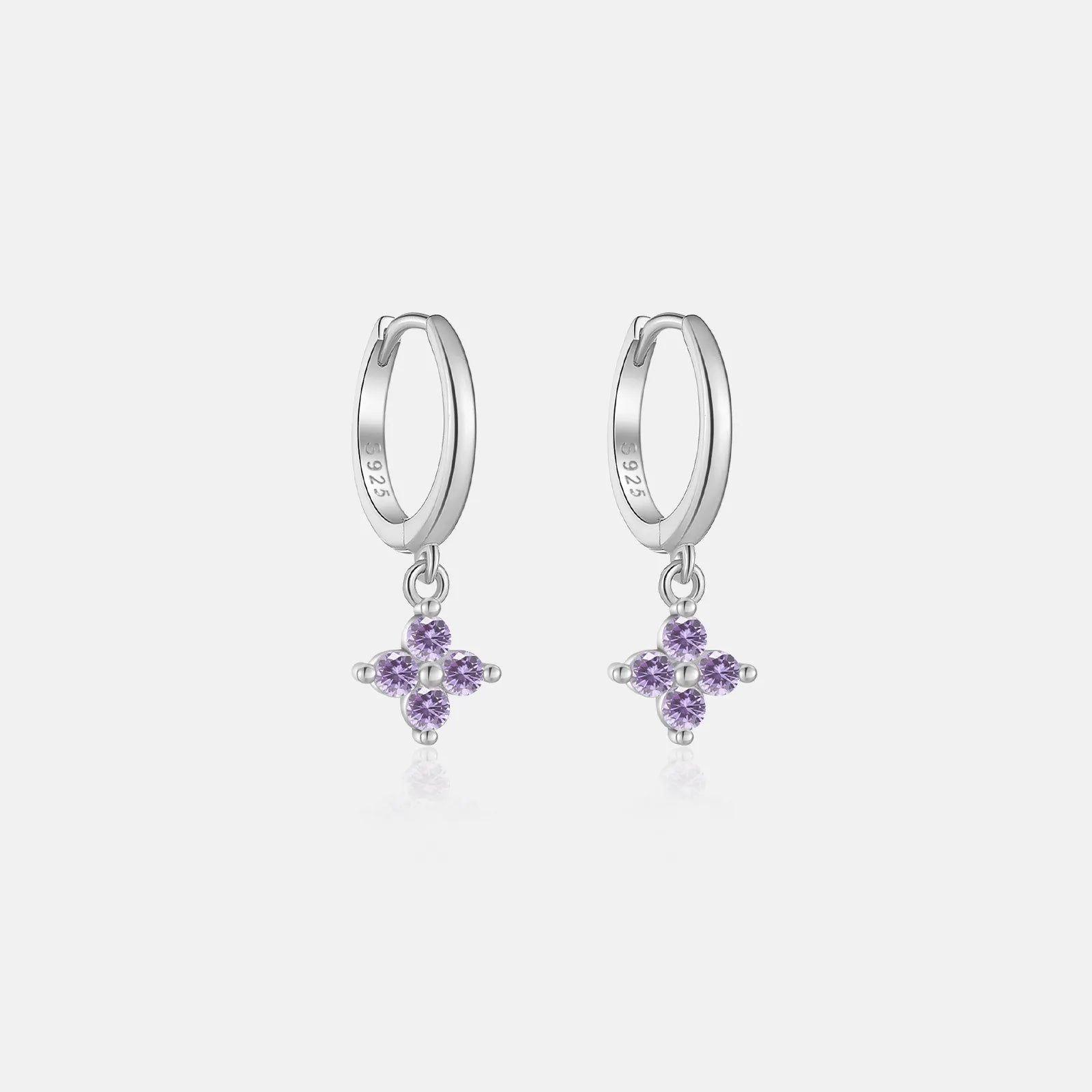 Juliette Clover Crystal Hoops with Sparkling Stones