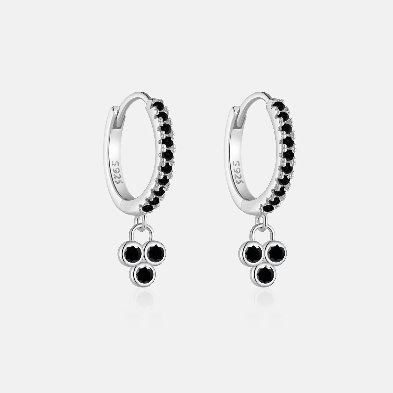 Juliette Triple Stone Earrings in gold finish with white crystals