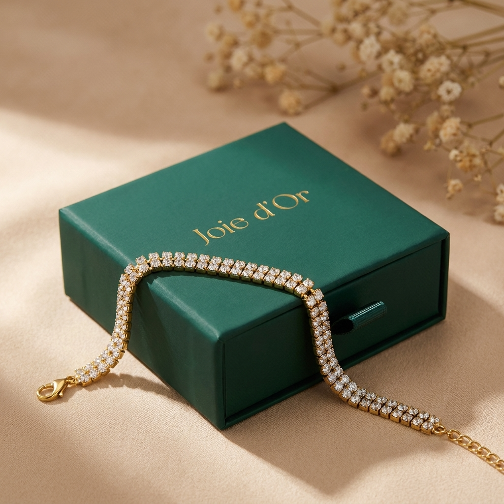 Léa Double Tennis Bracelet with Sparkling Zircon Stones