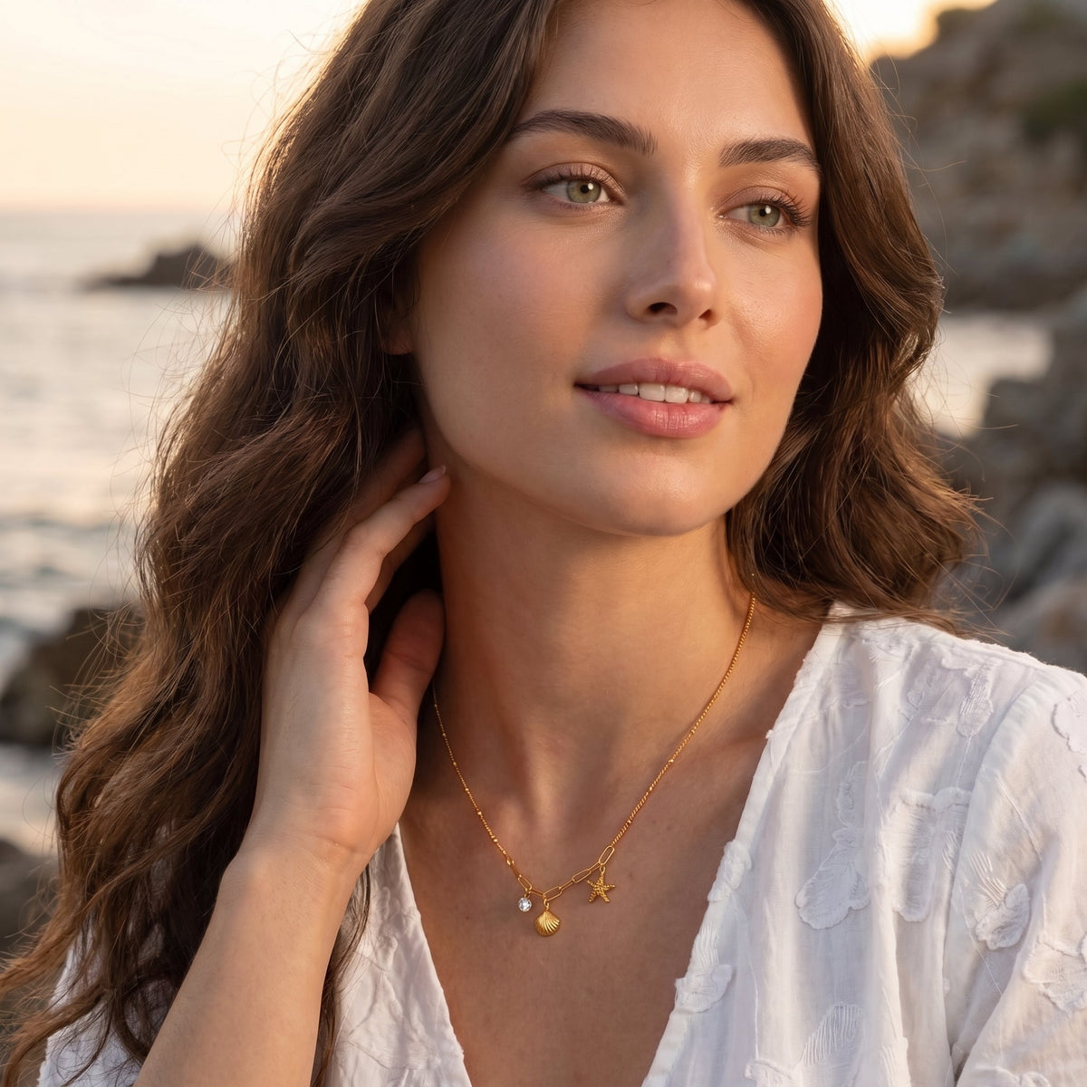 Annette Ocean Charms Gold Necklace