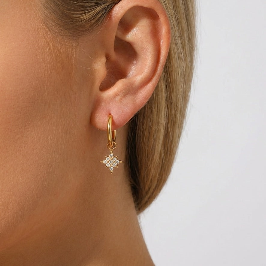 Margaret Gold Earrings with AAAAA Diamond Simulants