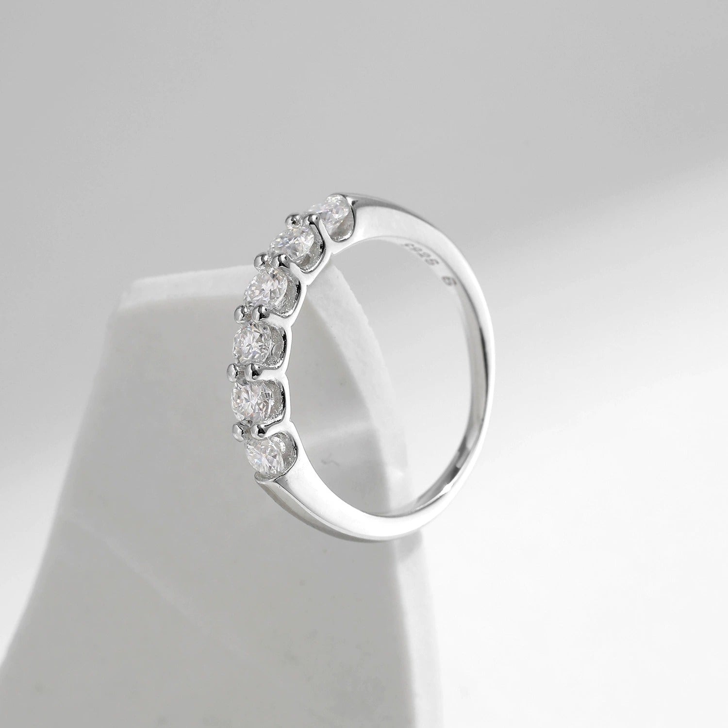 Elise Eternity Silver Ring with sparkling crystal design