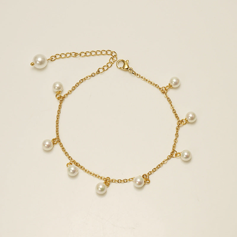 Olivia Pearl Drops Anklet