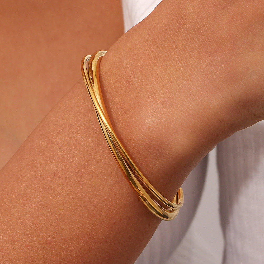 Teresa Layered Gold Bangle