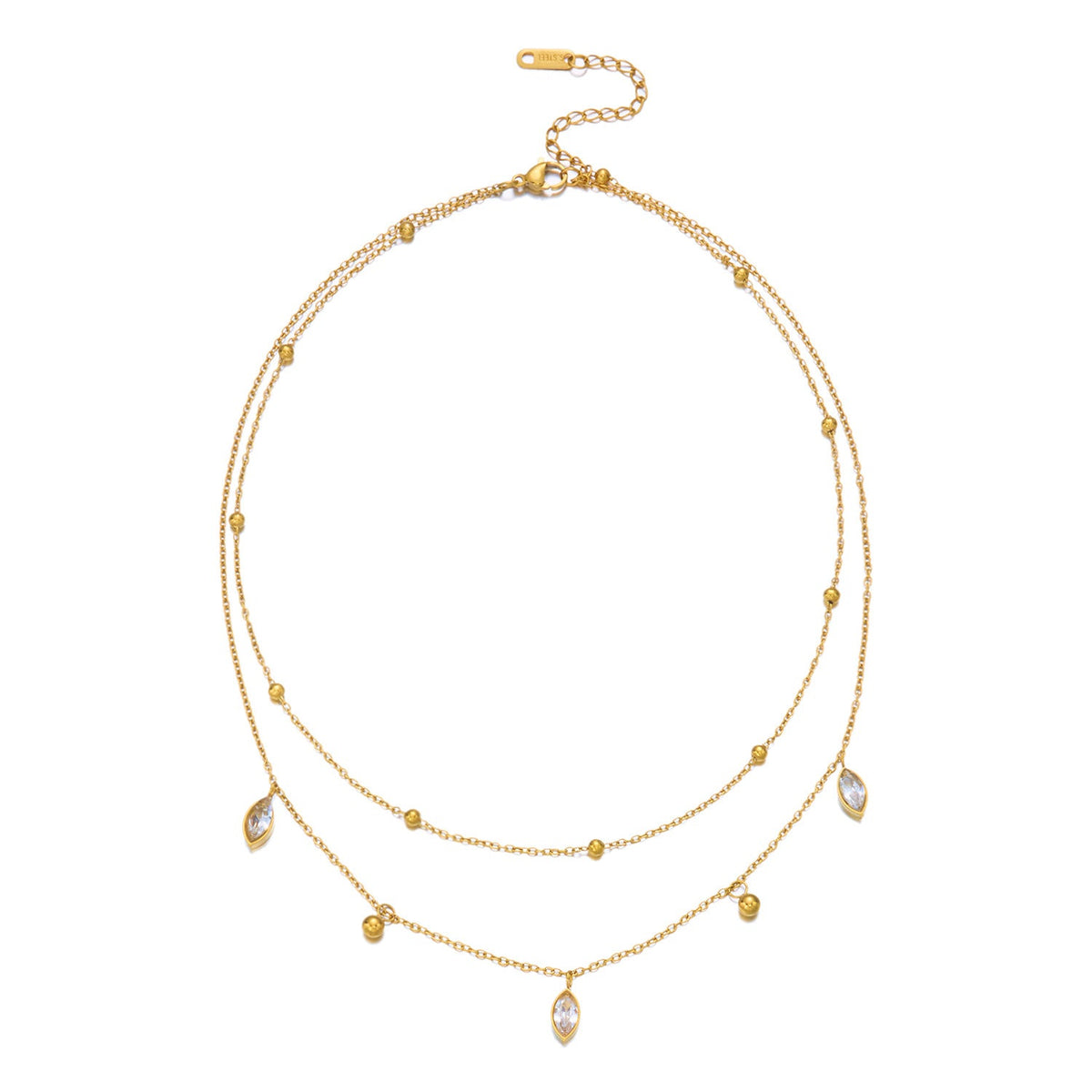 Layered Marquise Necklace