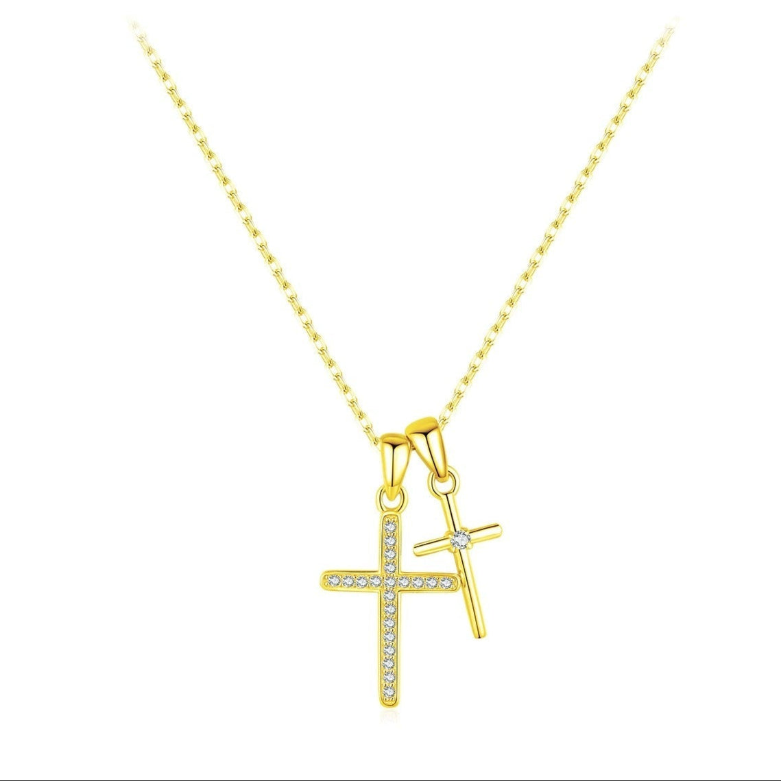 Camille Double Cross Necklace
