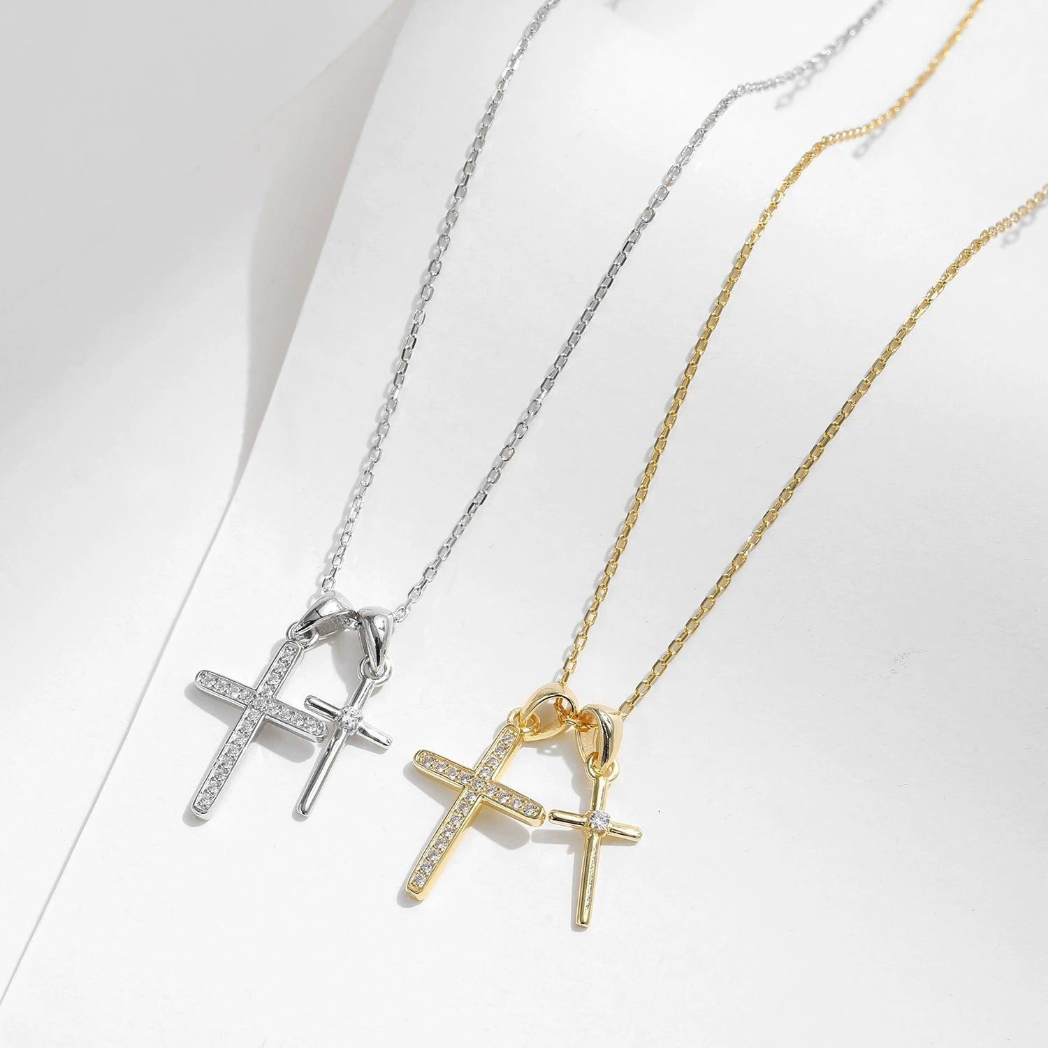 Camille Double Cross Necklace