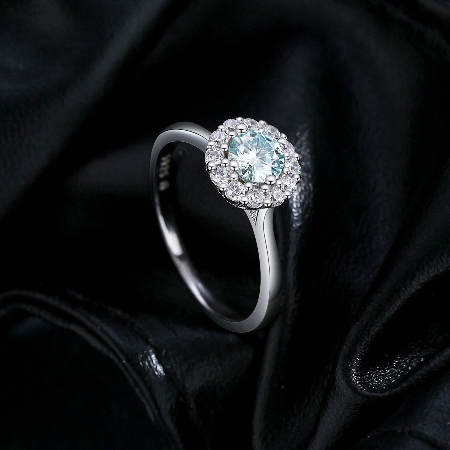 Ariana Crystal Blue Silver Ring