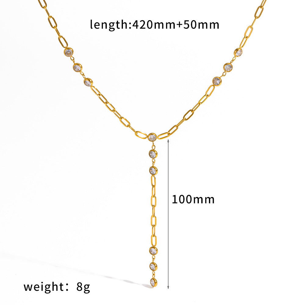 Paperclip Lariat Necklace