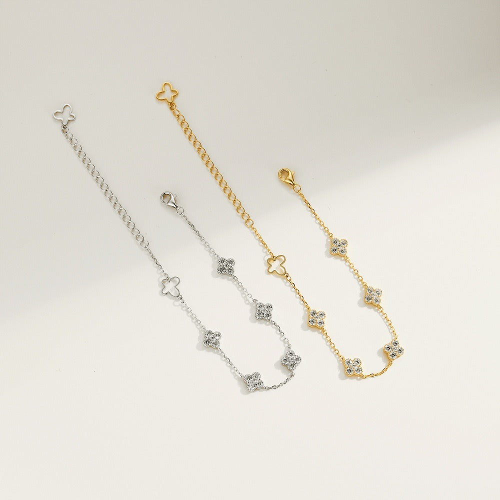 Aurélie Clover Crystal Anklet