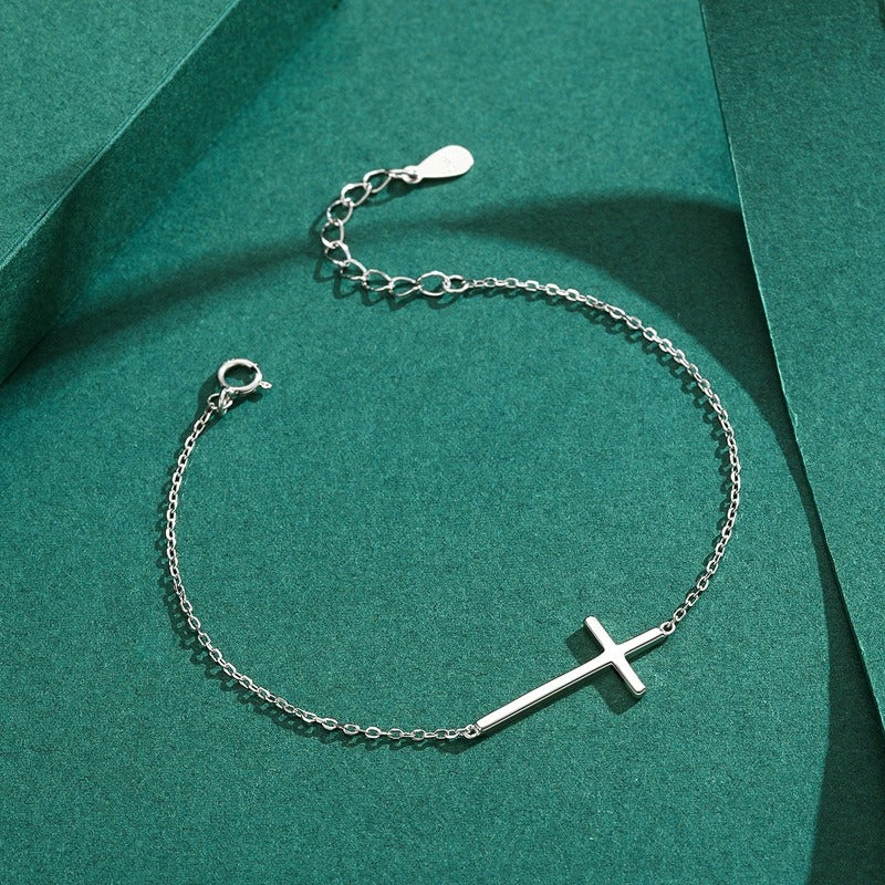 Camille Silver Cross Bracelet