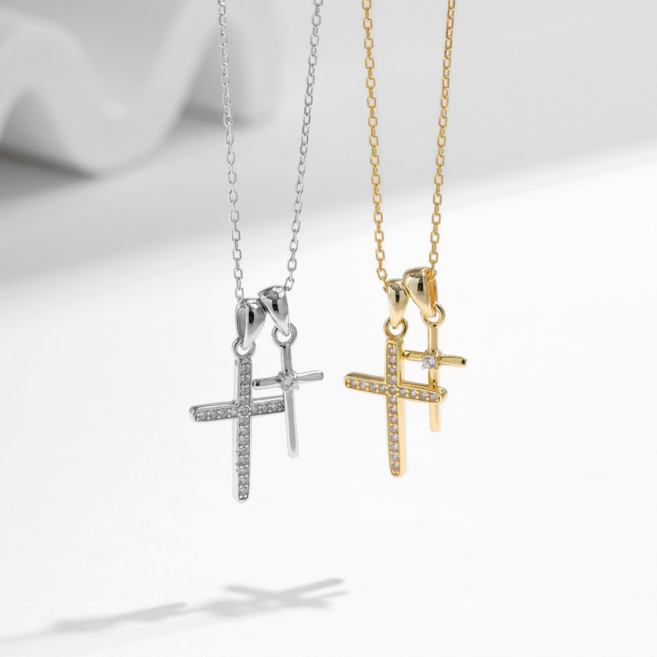 Camille Double Cross Necklace