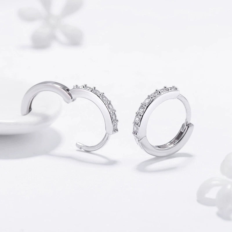 Olivia Pavé Silver Hoops