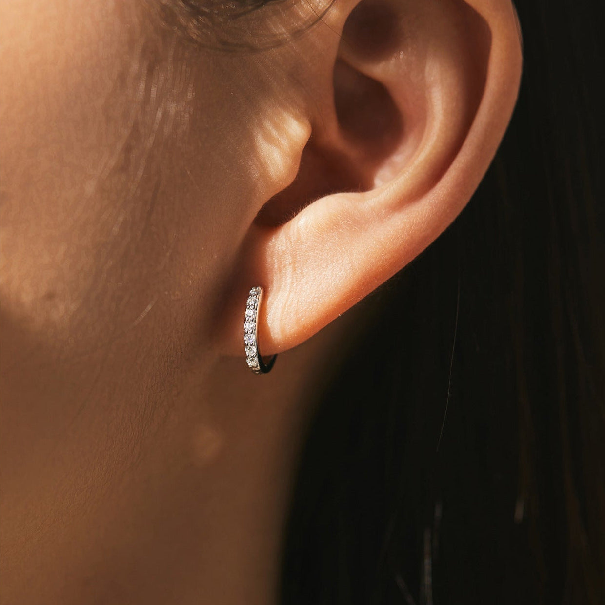 Olivia Pavé Silver Hoops