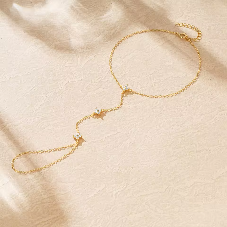 Emma Crystal Clover Hand Chain