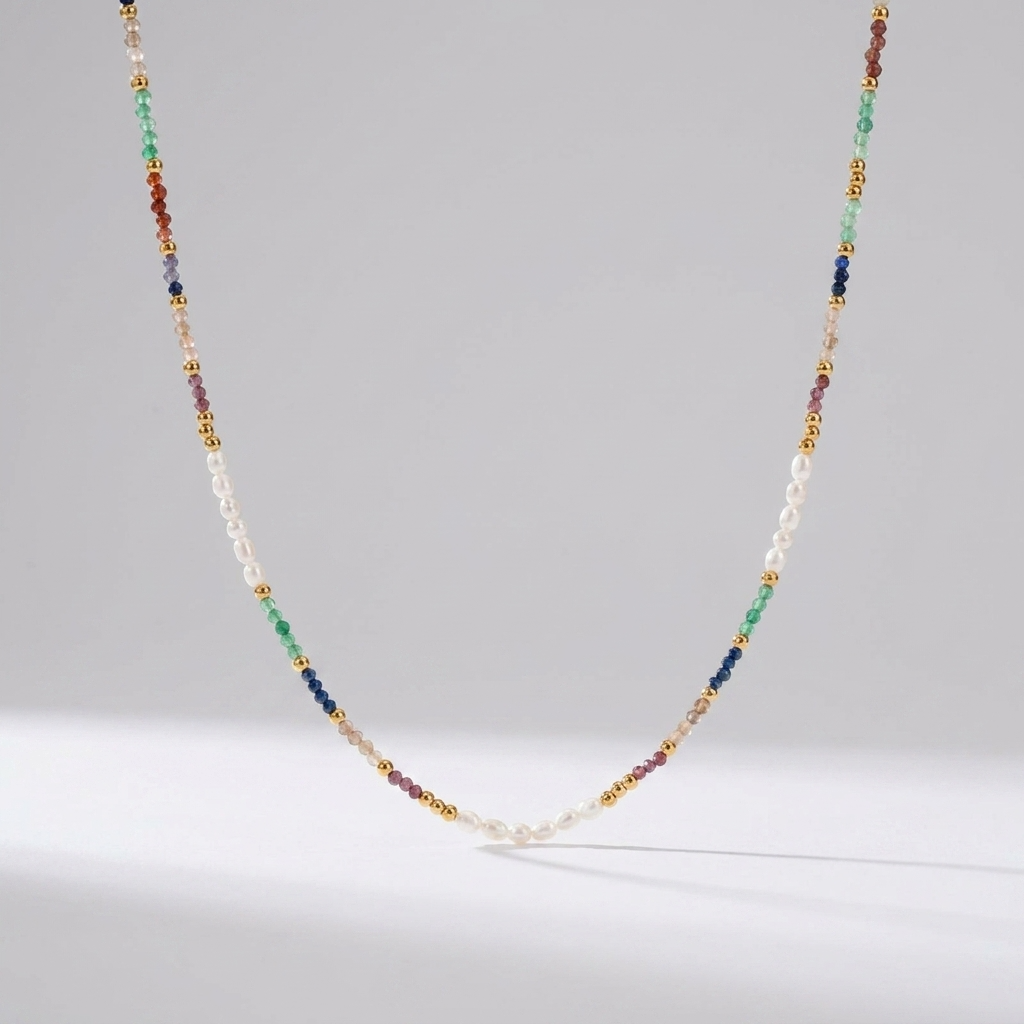 Sienna Rainbow Beaded Necklace with Colorful Beads