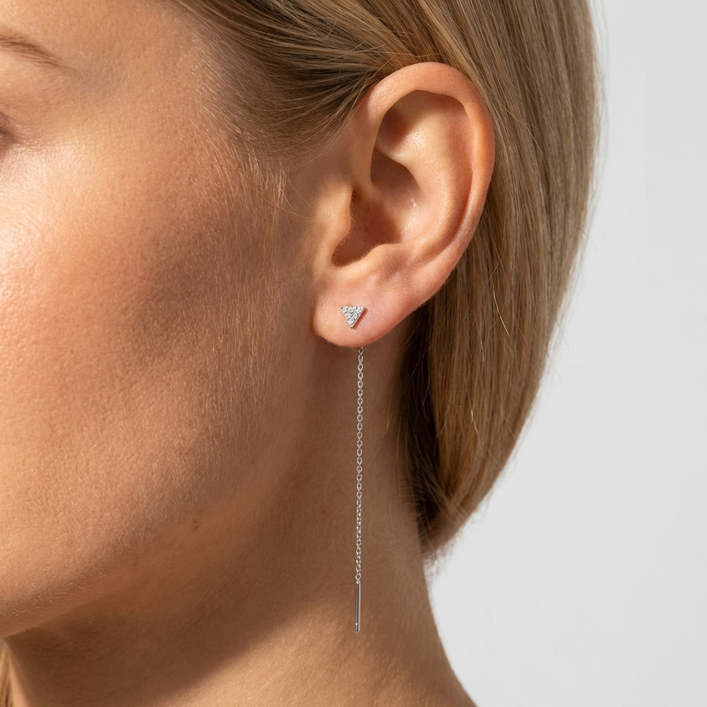 Sofia Noir Drop Earrings with platinum-plated finish