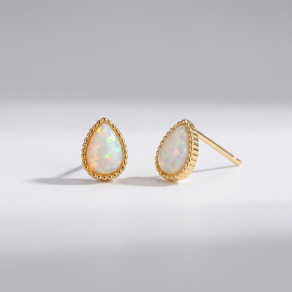 Teadora Opal Teardrop Earrings with Natural Opal Stones
