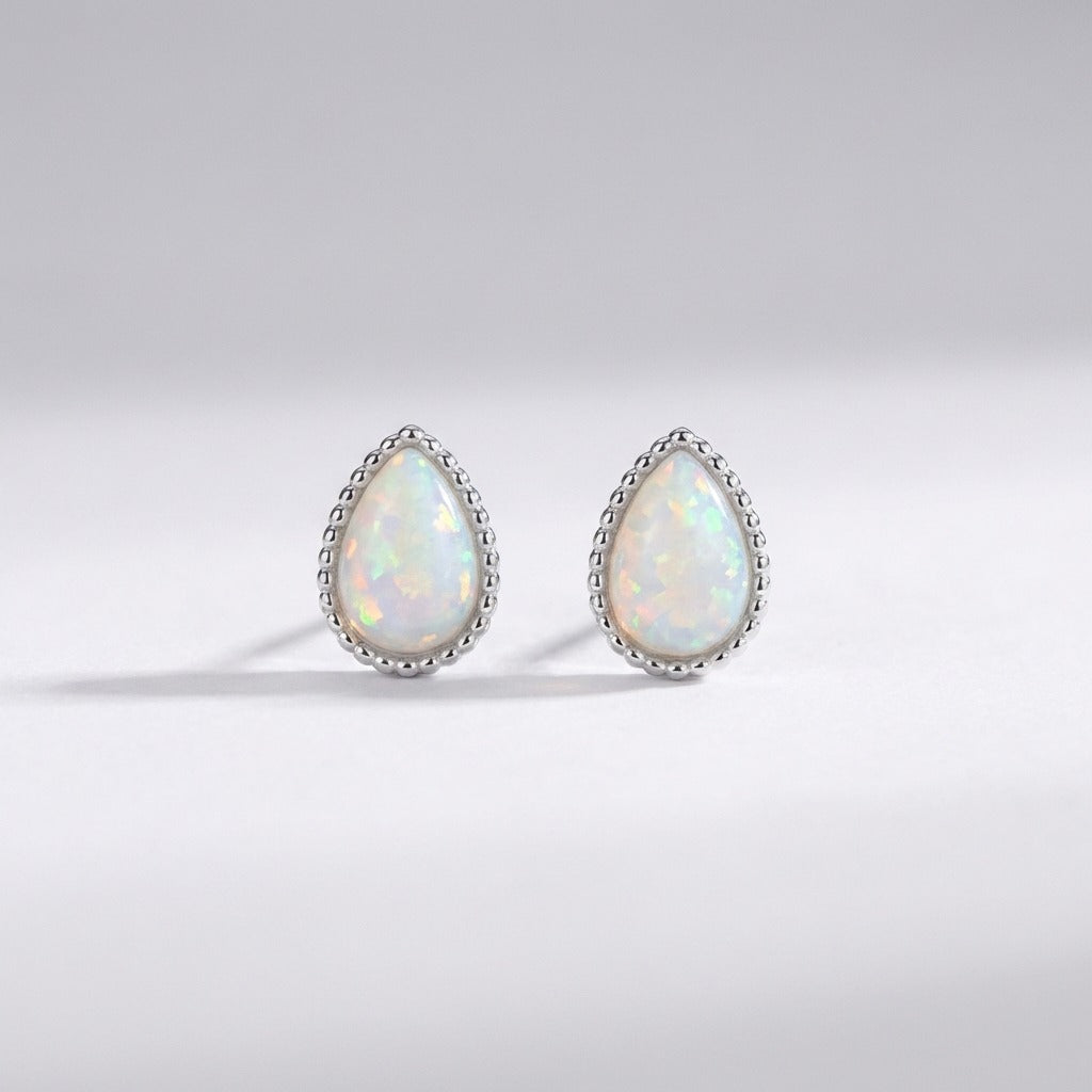 Teadora Opal Teardrop Earrings with Natural Opal Stones