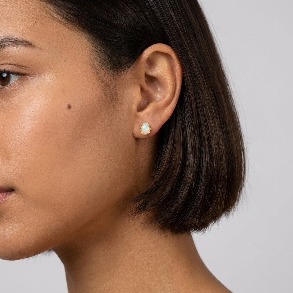 Teadora Opal Teardrop Earrings with Natural Opal Stones
