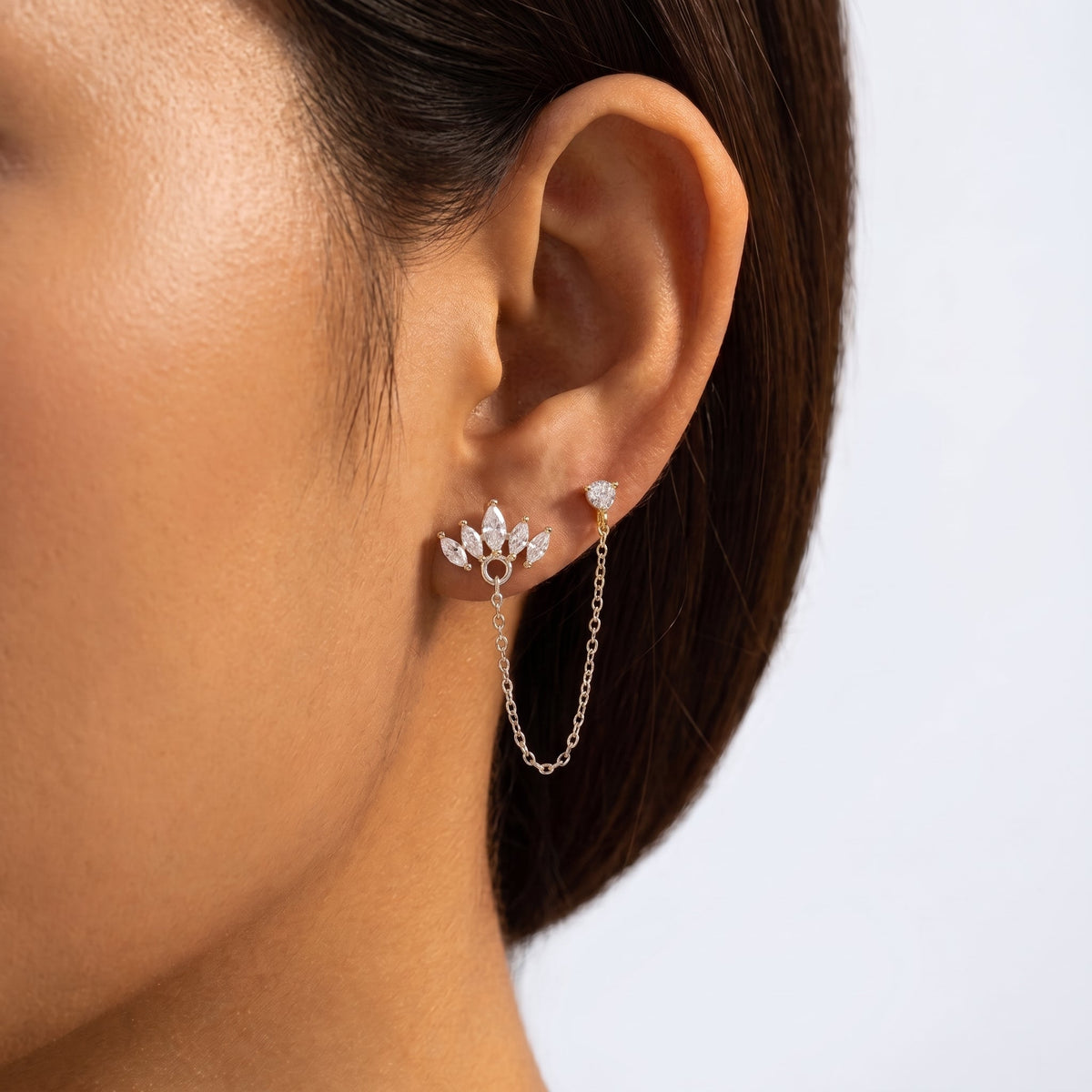 Colette Crown Crystals Silver Earring