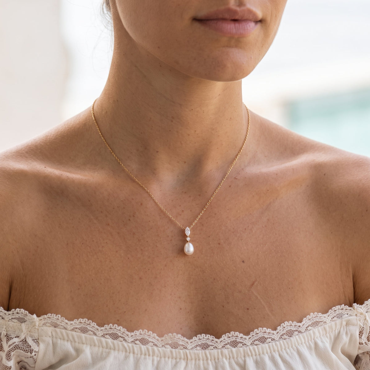 Marquise Pearl Pendant