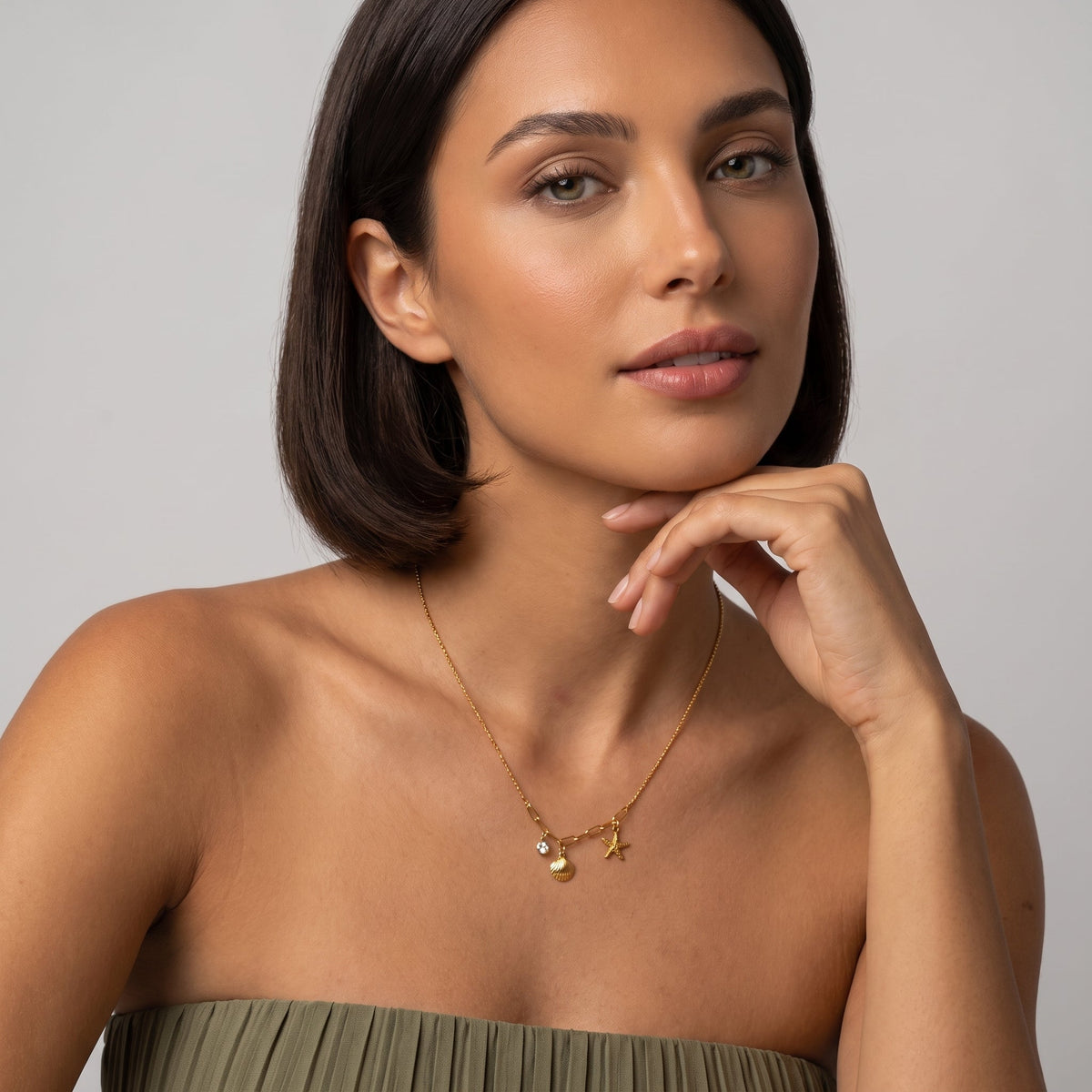 Annette Ocean Charms Gold Necklace