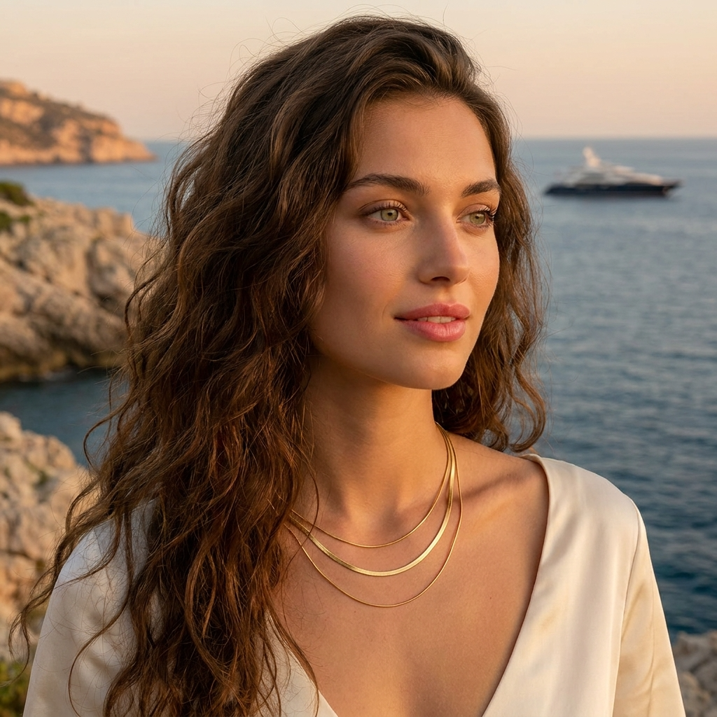 Zafina Gold Necklace layered triple chain design