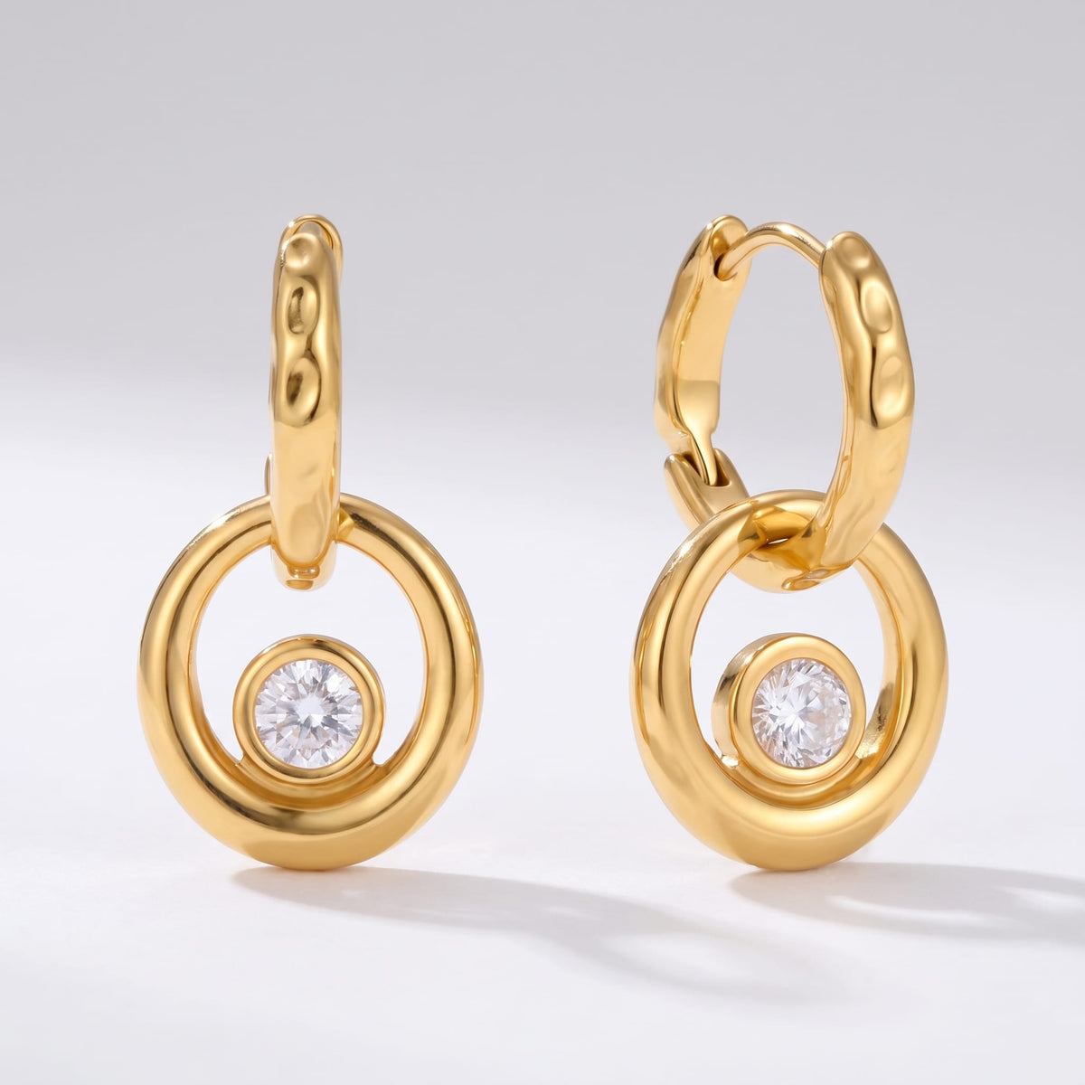 Hammered Circle Huggies