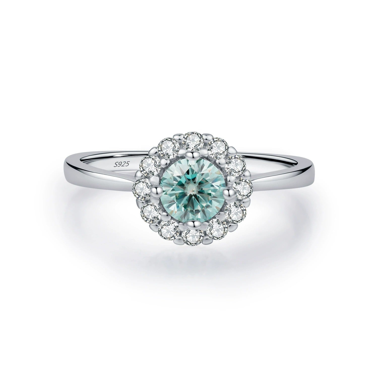 Ariana Crystal Blue Silver Ring with Sparkling Blue Crystal
