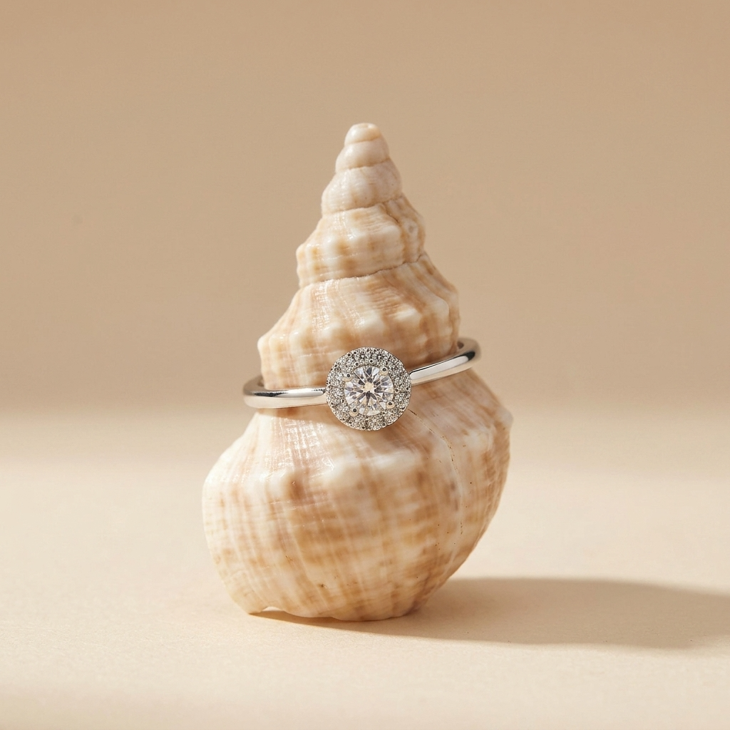 Ariana Crystal Silver Ring with Sparkling Crystal Centerpiece