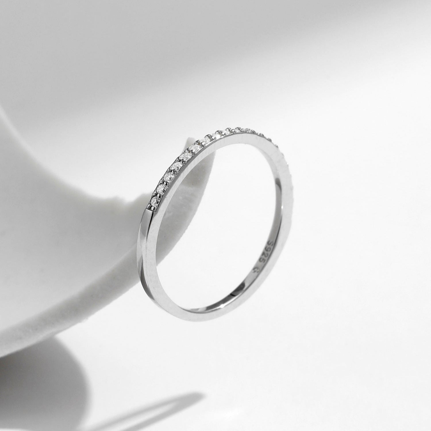 Ariana Pavé Silver Ring with Sparkling Crystal Accents