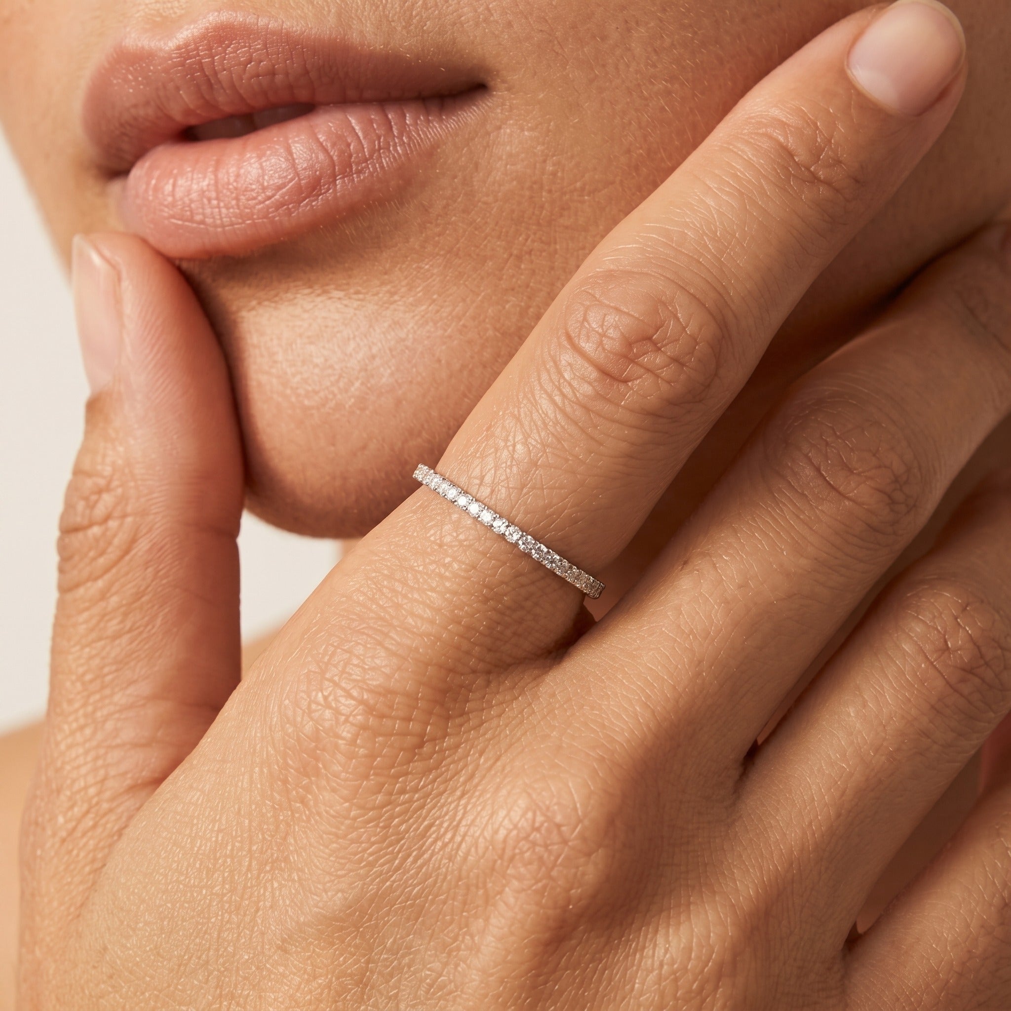 Ariana Pavé Silver Ring with Sparkling Crystal Accents