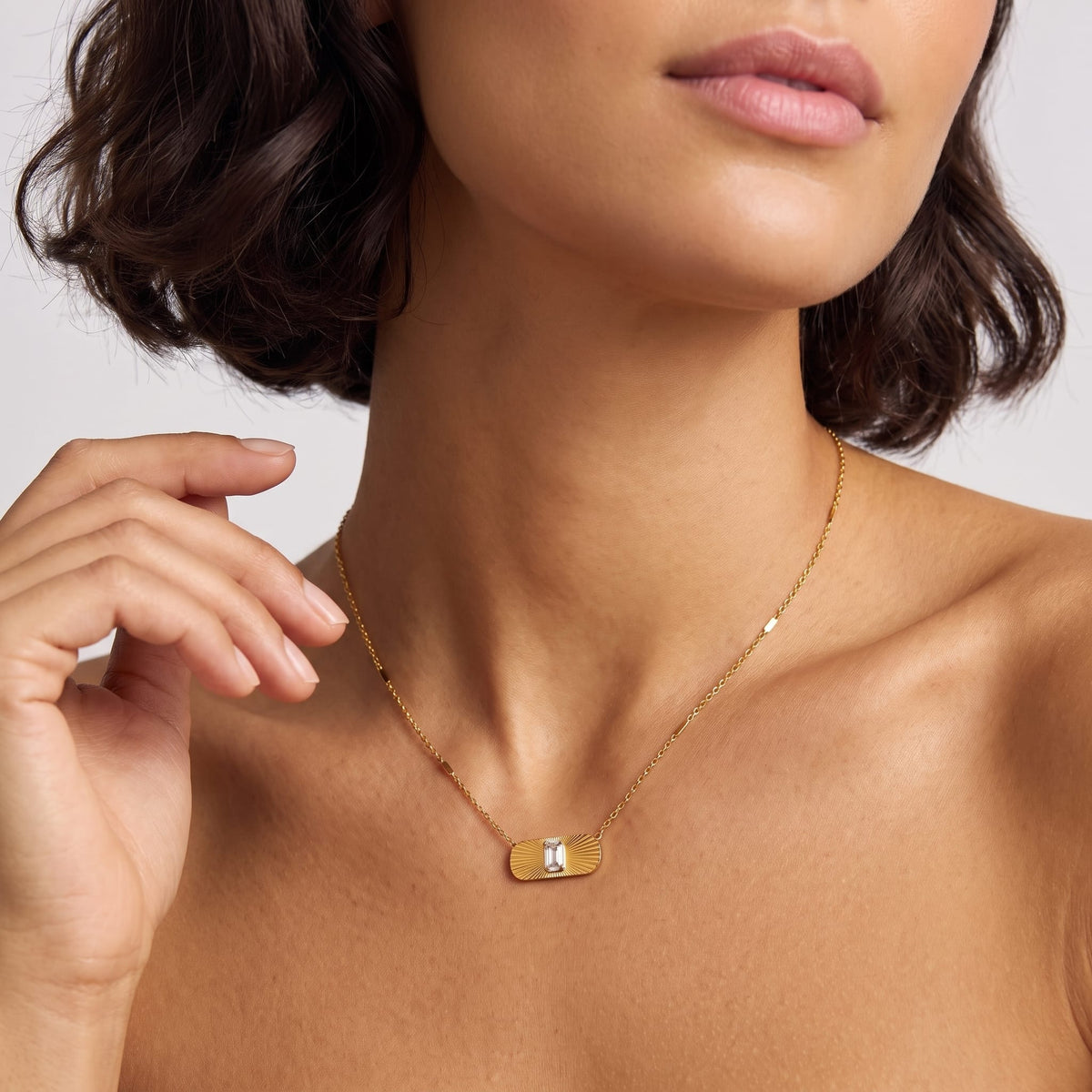 Sunburst Tag Necklace