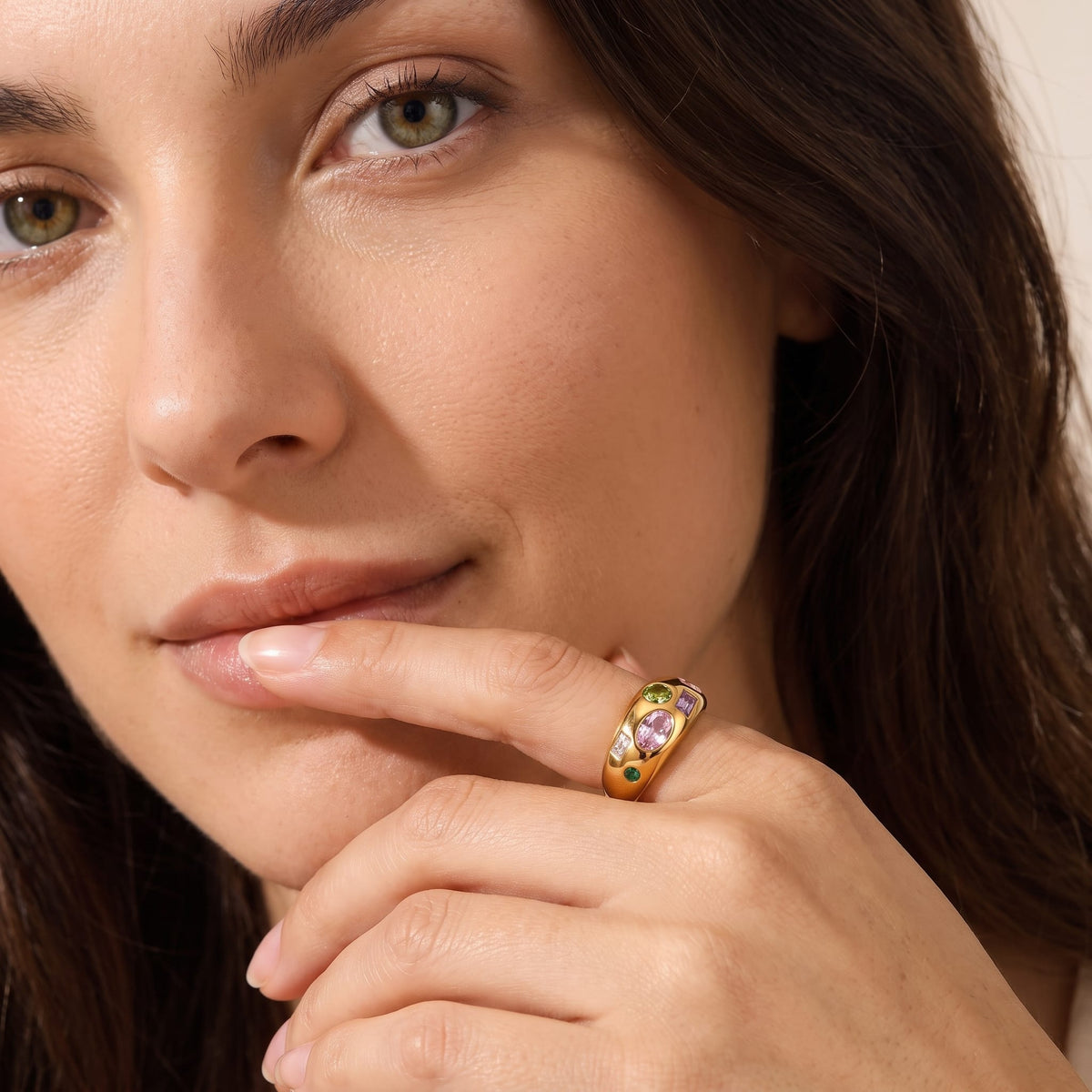 Multicolour Dome Ring