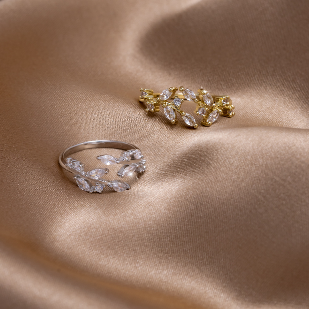 Chloe Crystal Leaf Ring