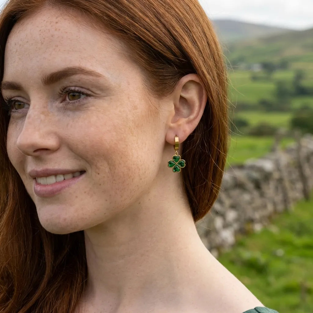Ella Emerald Clover Earrings