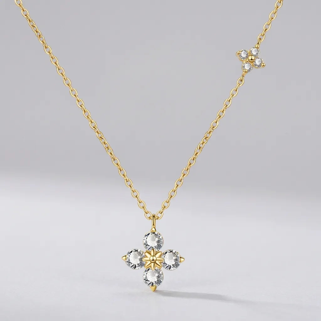 Emma Double Clover Crystal Necklace