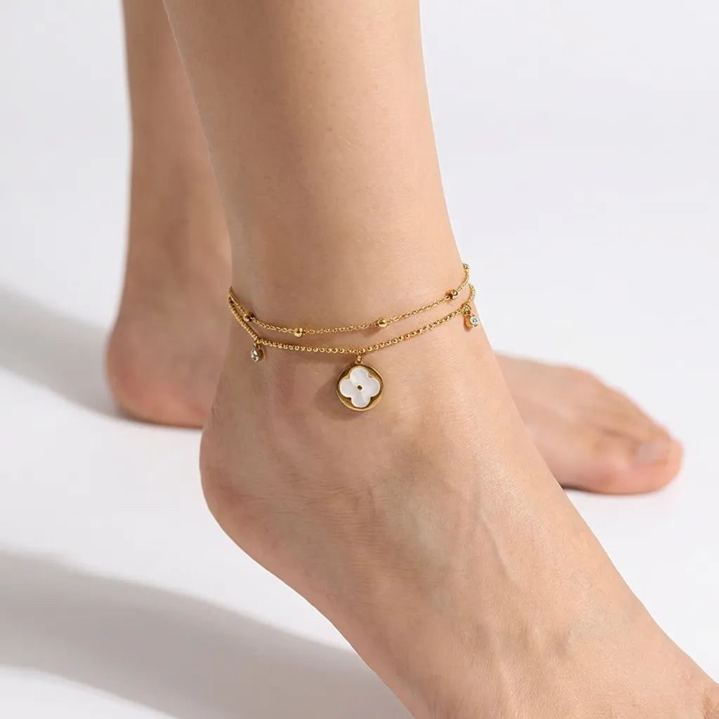 Léa Clover Charm Anklet