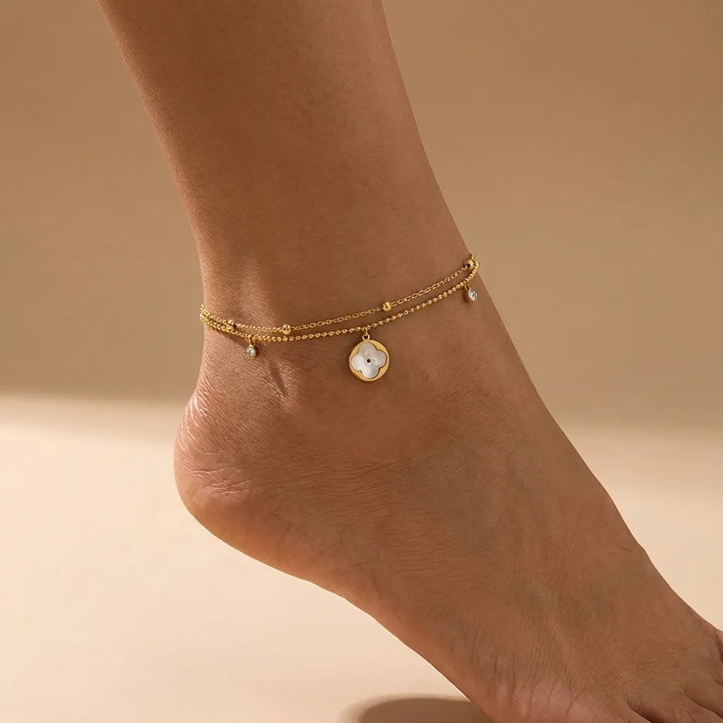 Léa Clover Charm Anklet