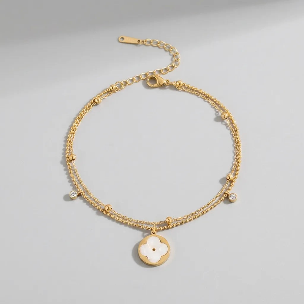 Léa Clover Charm Anklet