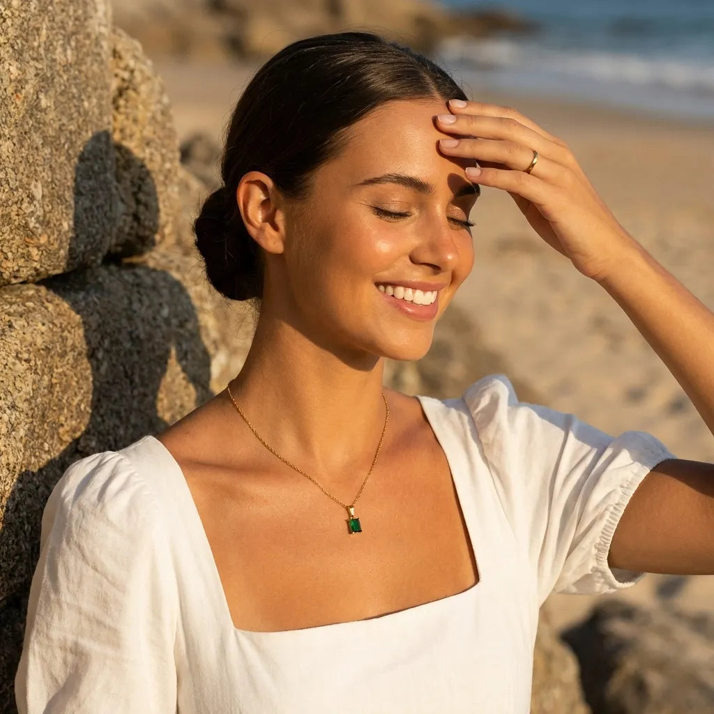 Jasmine Green Pedant Necklace
